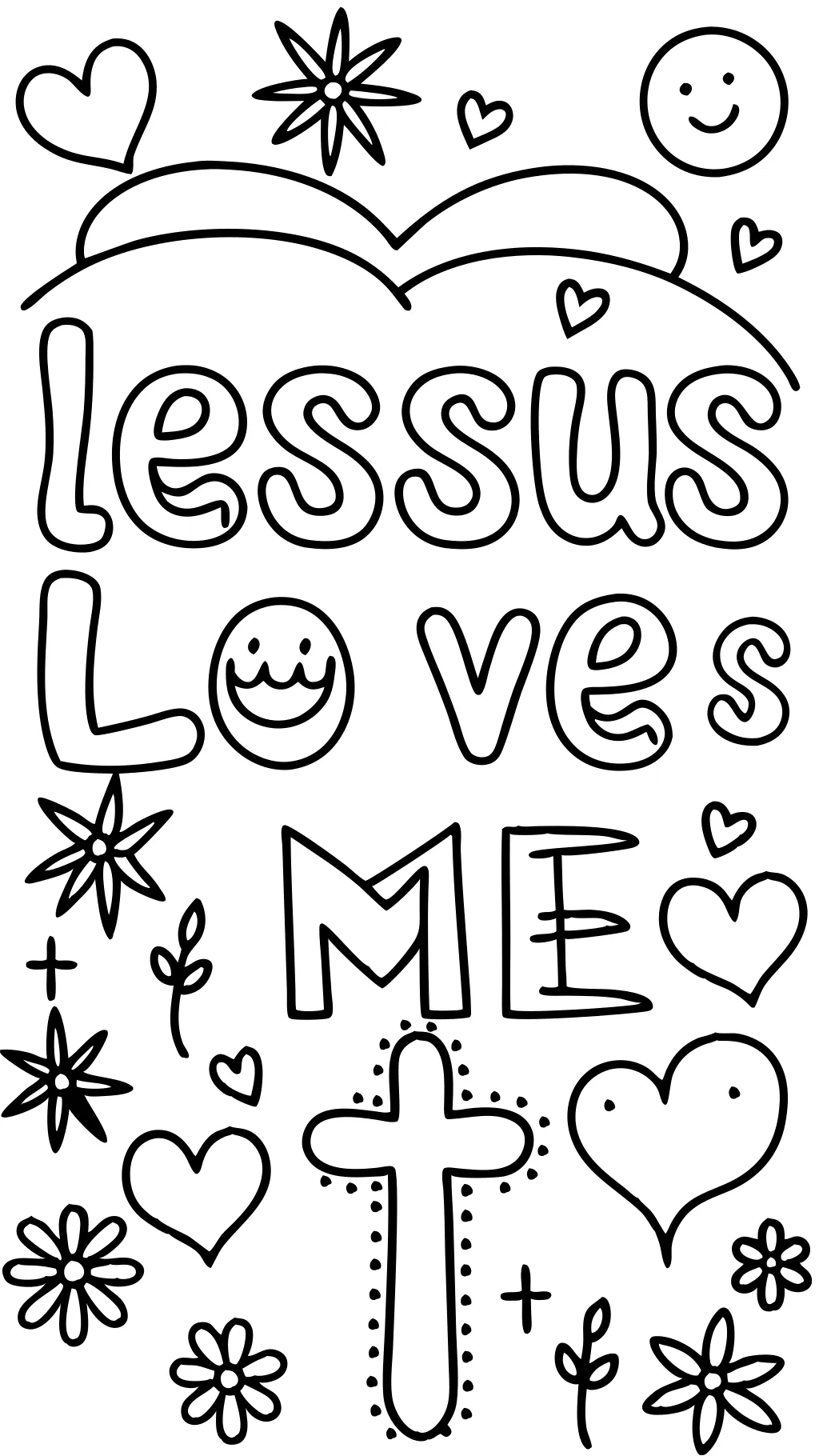 printable jesus loves me coloring page